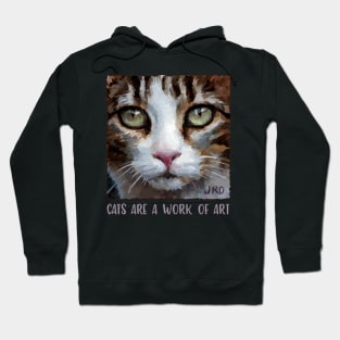 Cats are a work of art - artistic cat - soulful tabby kitty art Hoodie